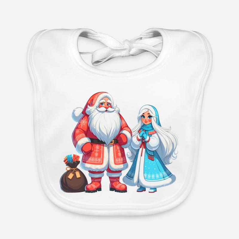 Ded Moroz Snegurotschka russischer Weihnachtsmann Baby Bio-Lätzchen