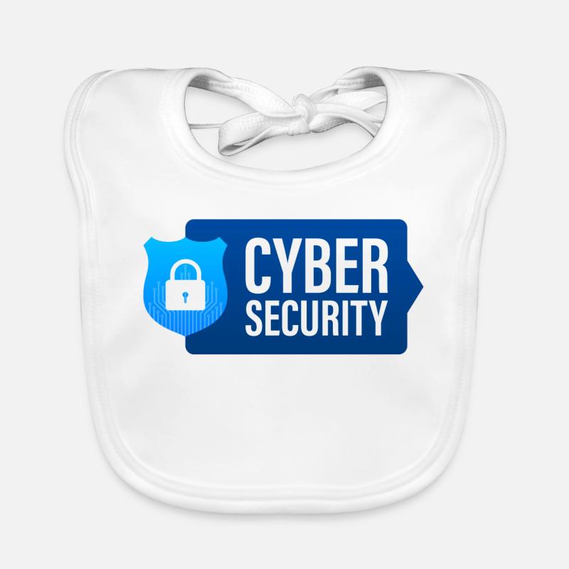 cyber security, ordinateur - Bavoir bio Bébé - blanc
