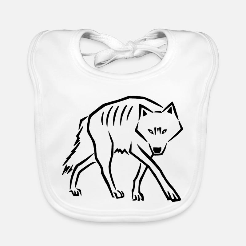 à pas de loup (noir) - Bavoir bio Bébé - blanc