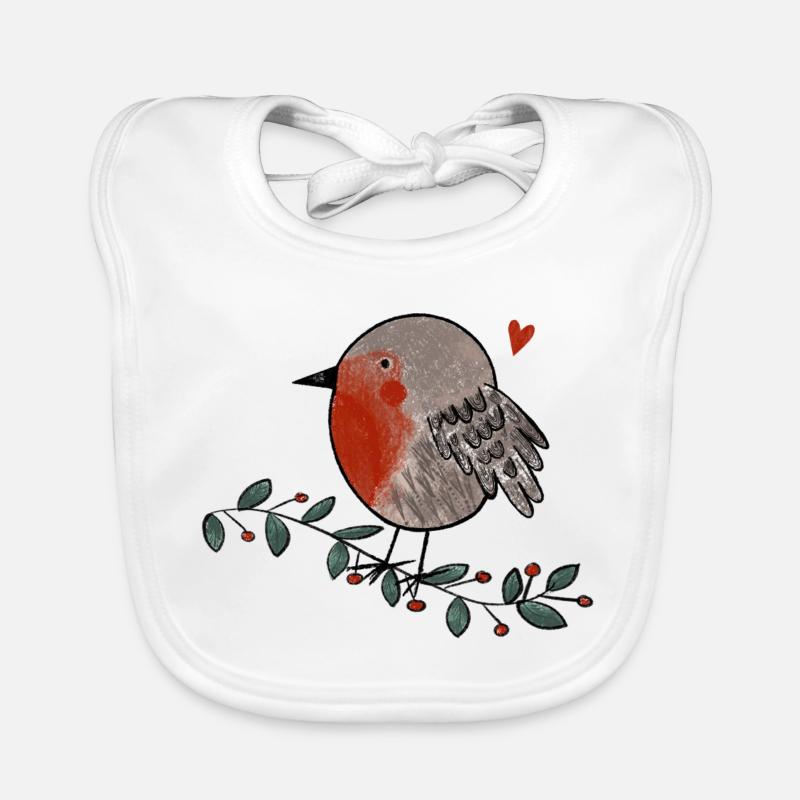 Rotkehlchen Liebe Baby Bio-Lätzchen