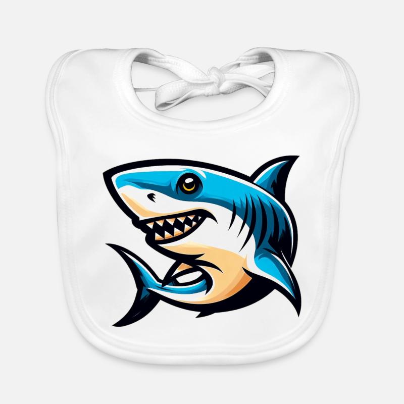 White Shark Organic Baby Bibs