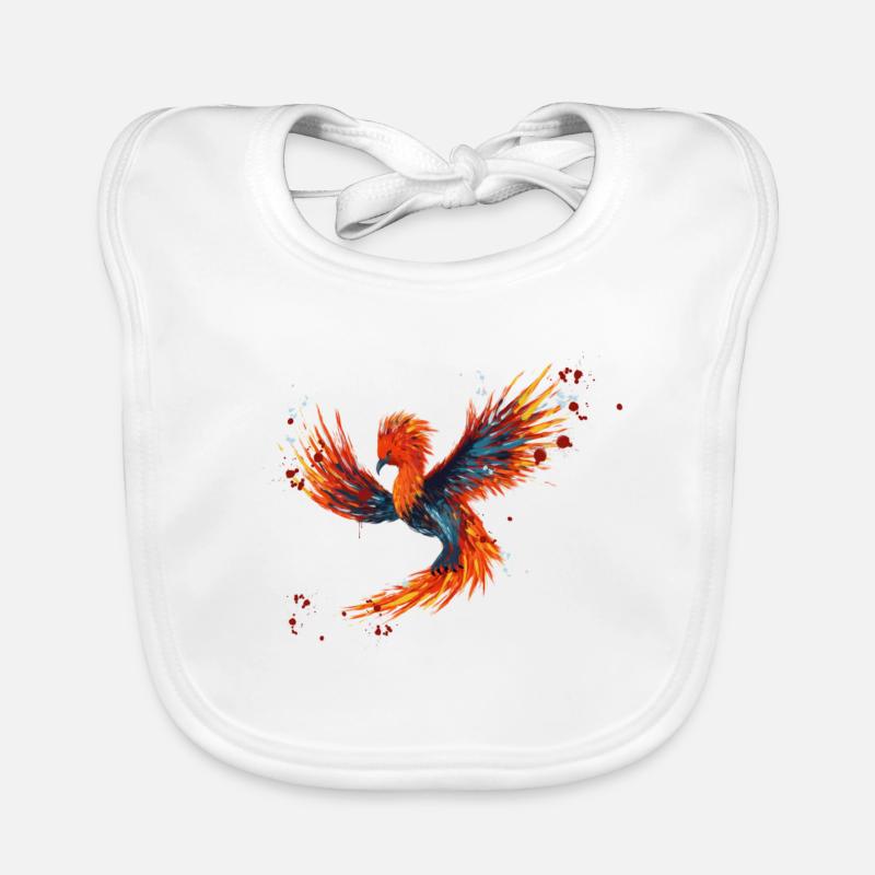 Aquarelle Phoenix Bavoir bio Bébé