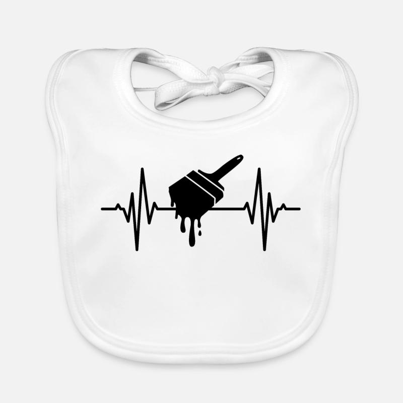 Painter's brush heart palpitations Organic Baby Bibs