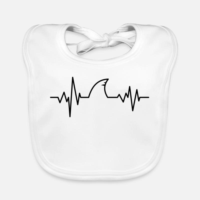Heartbeat shark fin Organic Baby Bibs