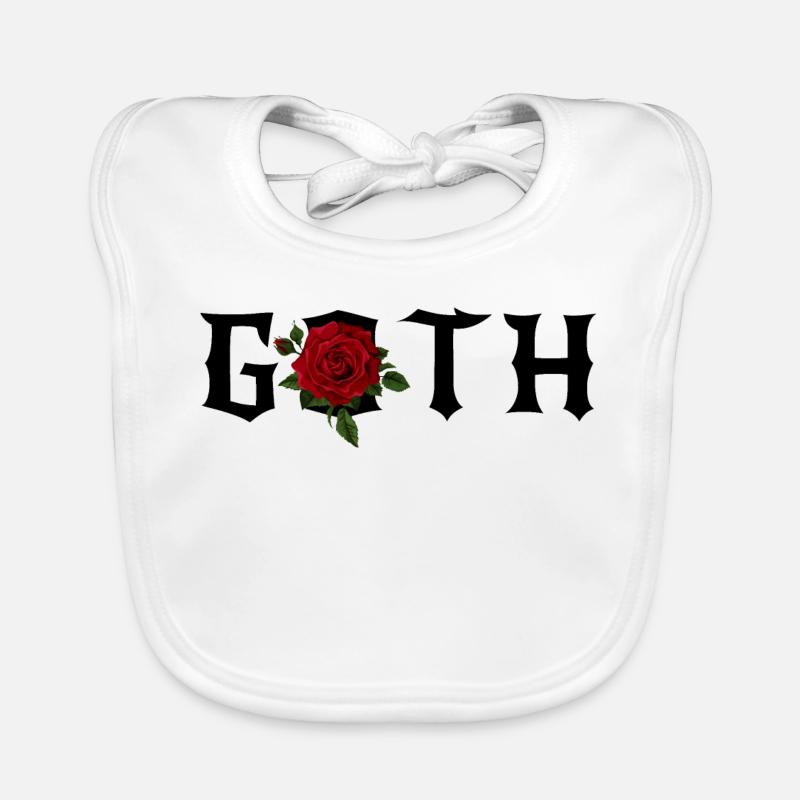 Goth Gothic Theme with a Red Rose Organic Baby Bibs