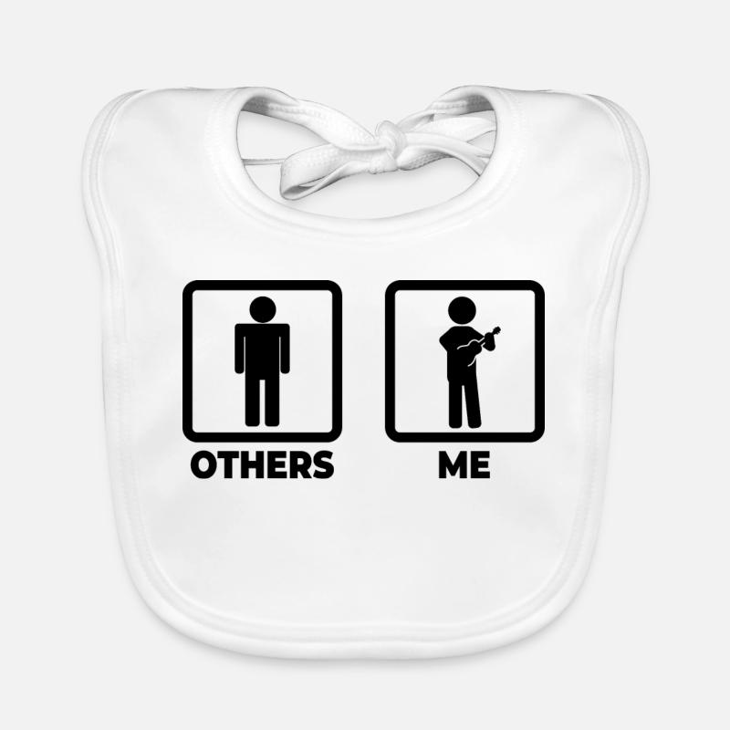 Funny Ukulele Player Organic Baby Bibs
