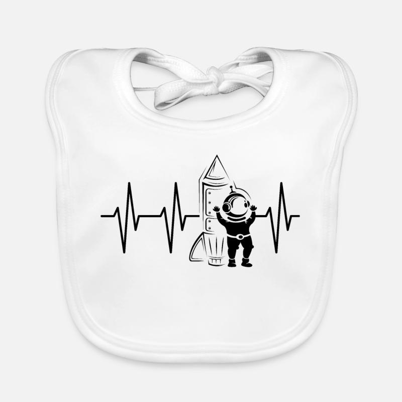 Rocketman, Heartbeat, Rocket, Space, Space, Astronaut, Pulse Organic Baby Bibs