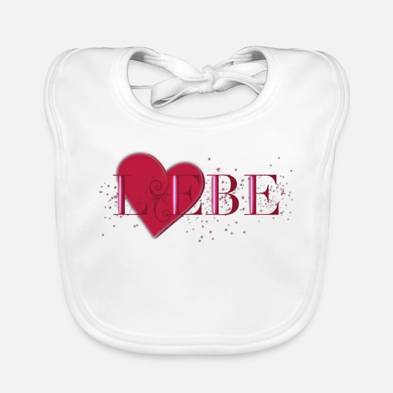 Liebe - Baby Bio-Lätzchen - Weiß