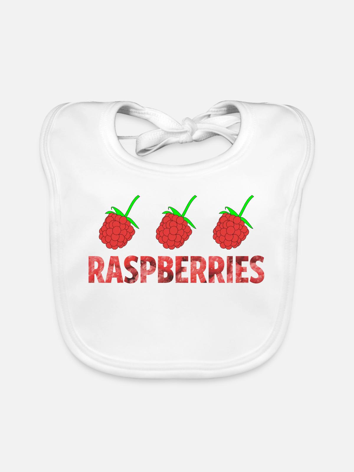 RASPBERRIES - Baby Bio-Lätzchen - Weiß - Vorne
