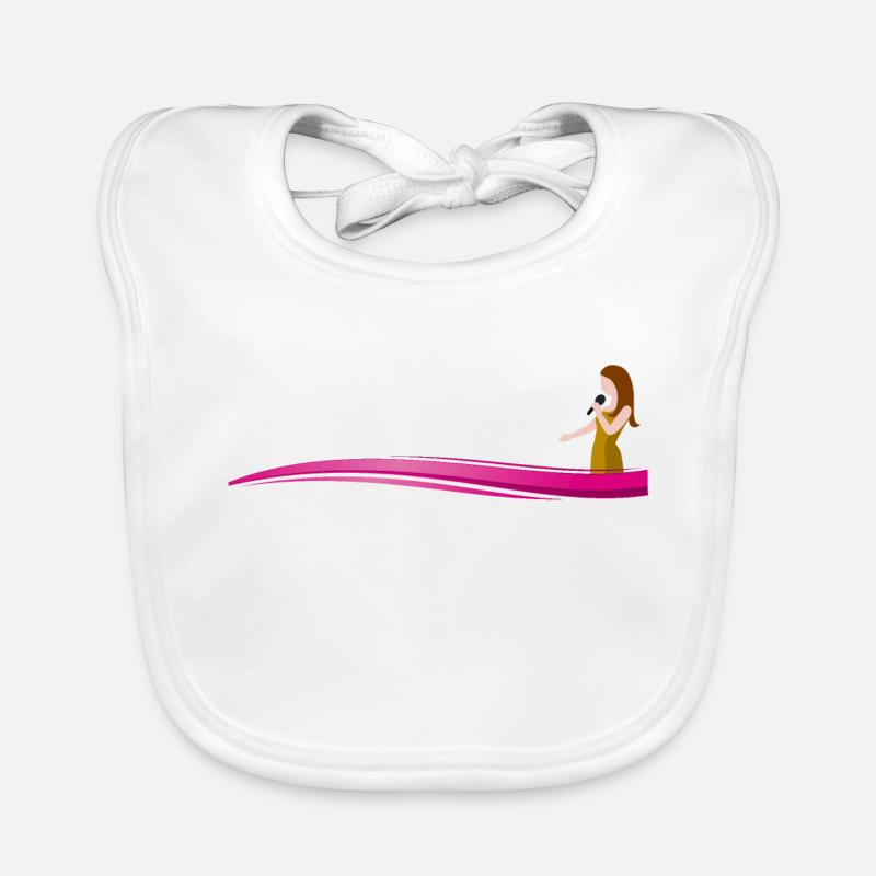 Singing woman | Singer on wave Organic Baby Bibs