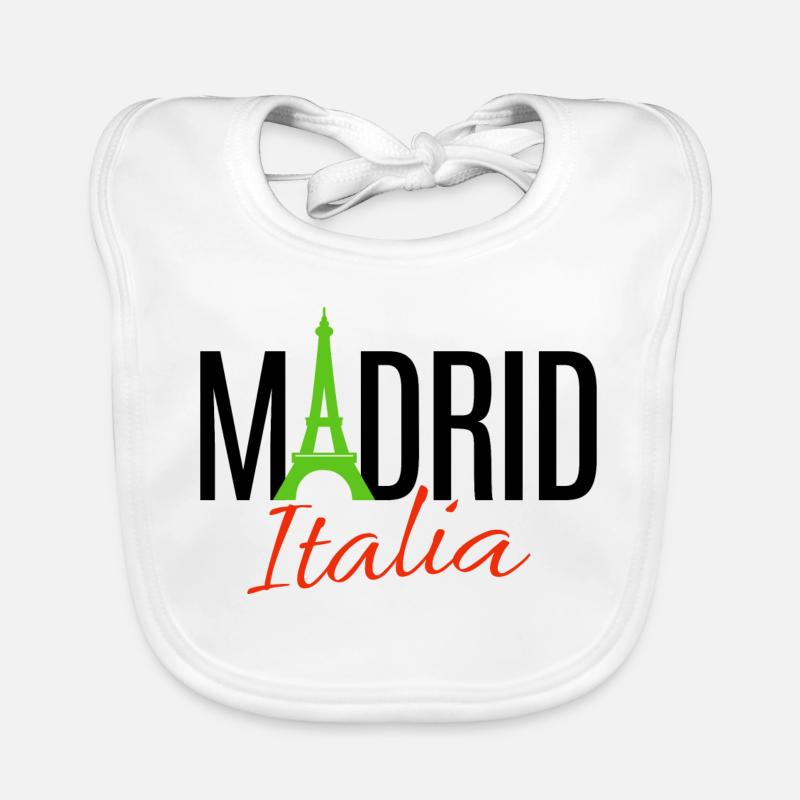 Egal ob Paris oder Madrid, Hauptsache Italien Baby Bio-Lätzchen