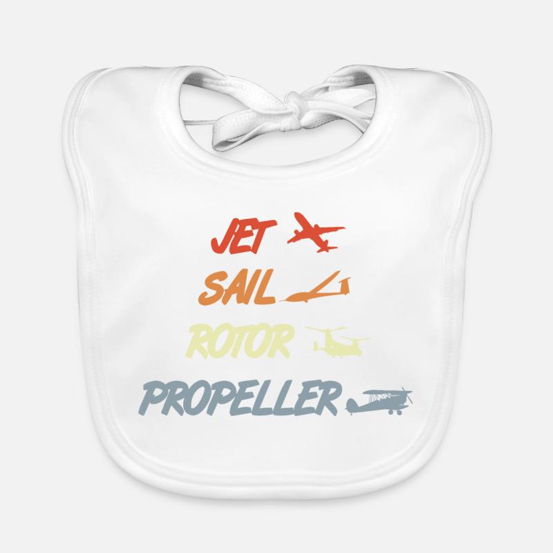 Retro Airplane Models Organic Baby Bibs