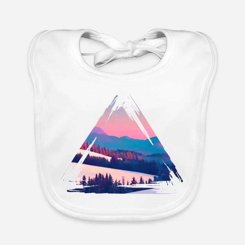 Triangle du coucher de soleil de Pastel Mountain Bavoir bio Bébé