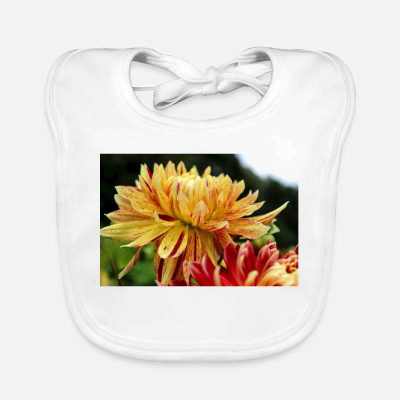 Dahlia fleur jaune, fleur Bavoir bio Bébé