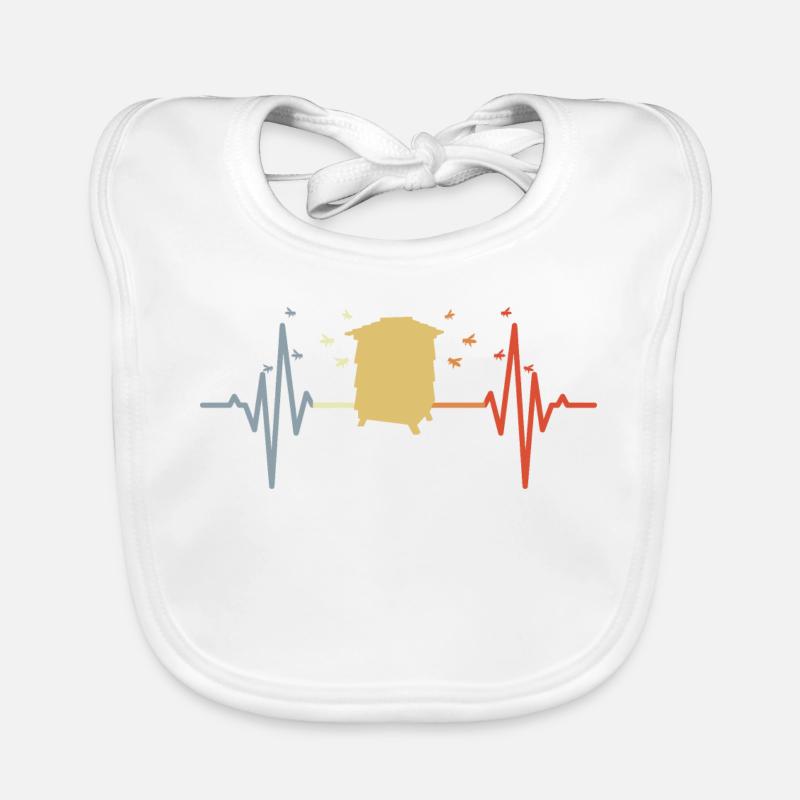 Vintage Beehive Heart Palpitations Organic Baby Bibs