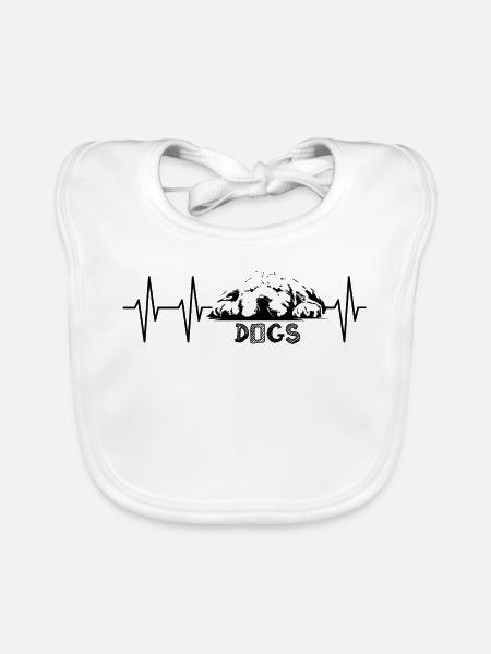 relax dogs herzschlag Hund Hunde Symbol Tierliebe - Baby Bio-Lätzchen - Weiß