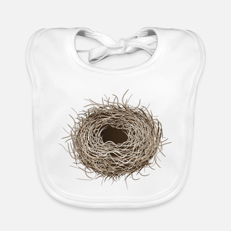 empty bird's nest or easter basket for spring Organic Baby Bibs