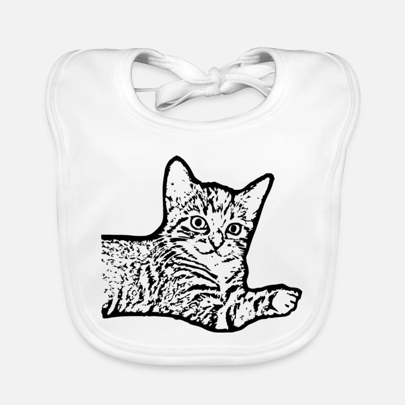 Chat Noir Chaton Chaton Bavoir bio Bébé