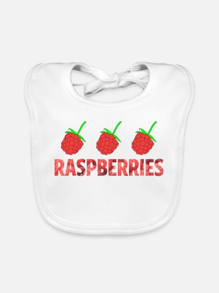 RASPBERRIES - Organic Baby Bibs - white - Front