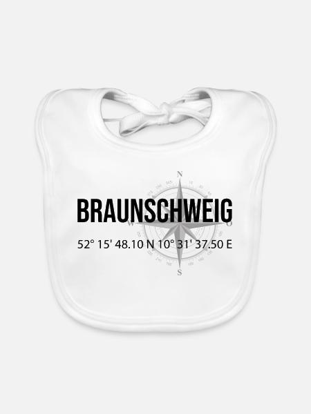 Koordinaten Braunschweig - Baby Bio-Lätzchen - Weiß