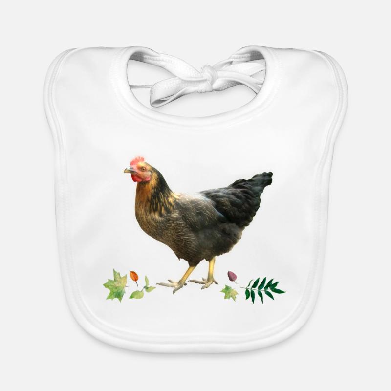Huhn - Baby Bio-Lätzchen - Weiß