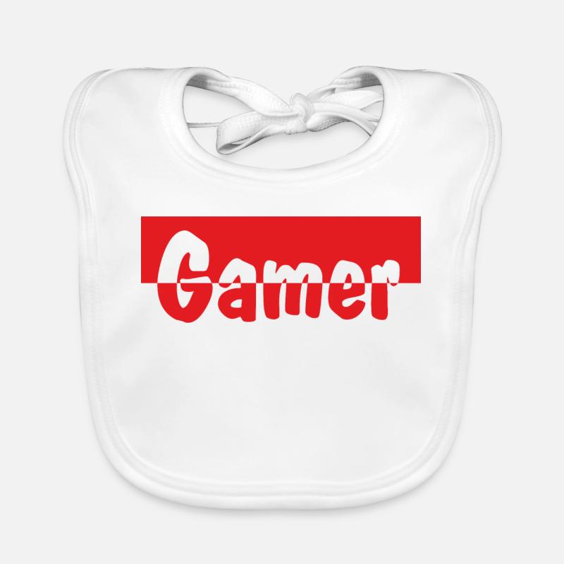 Gamer - Baby Bio-Lätzchen - Weiß