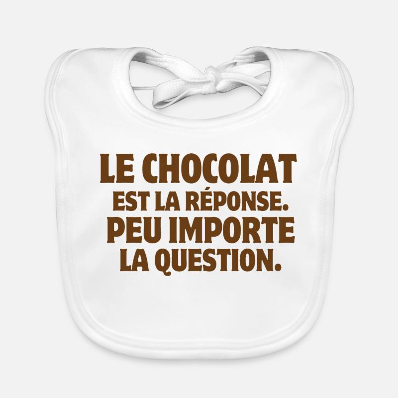 chocolat, chocolat humour, j'aime le chocolat Bavoir bio Bébé