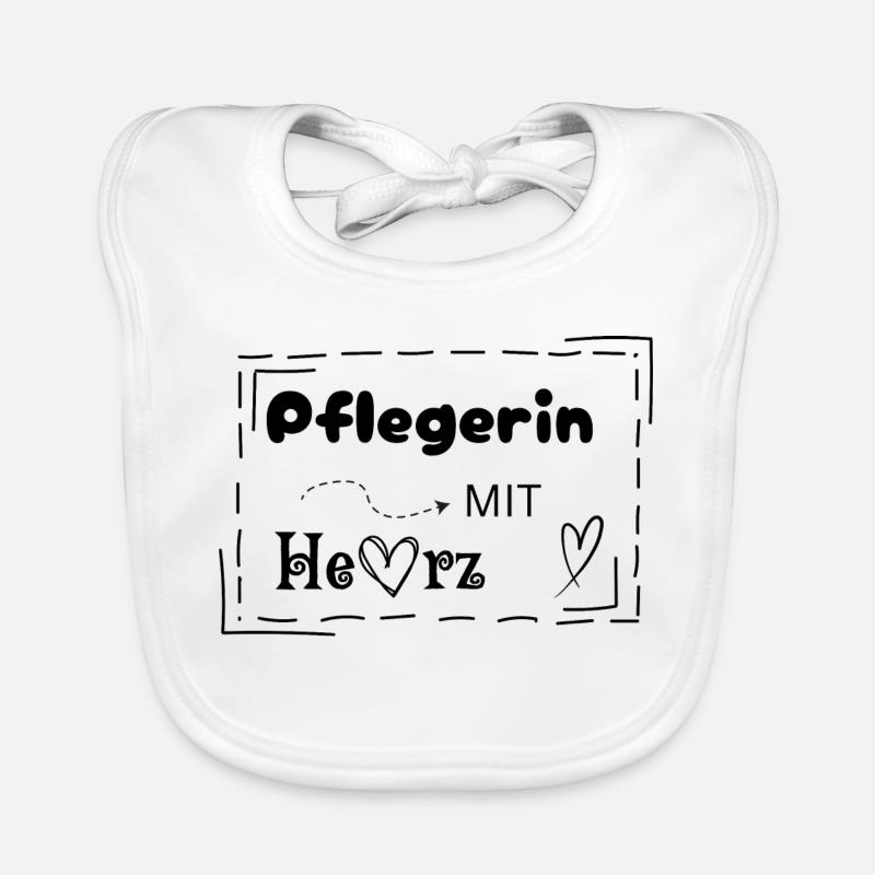 Infirmière avec du cœur - Bavoir bio Bébé - blanc