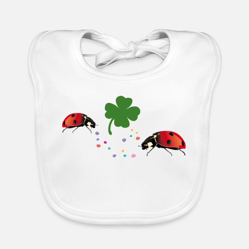 Ladybug Shamrock Lucky Organic Baby Bibs