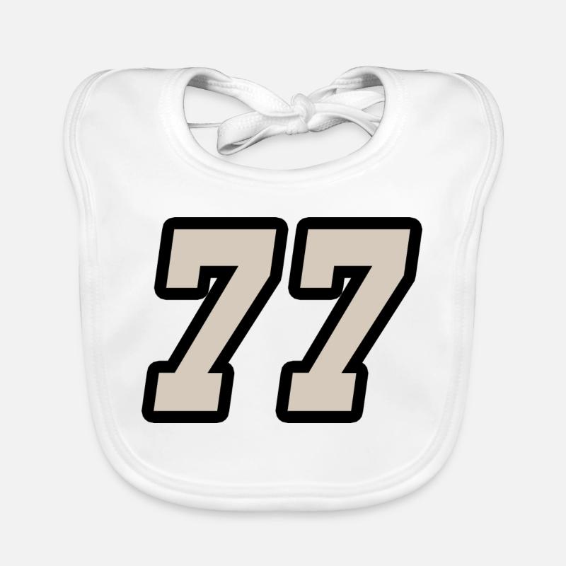 Nummer siebenundsiebzig 77 Baby Bio-Lätzchen