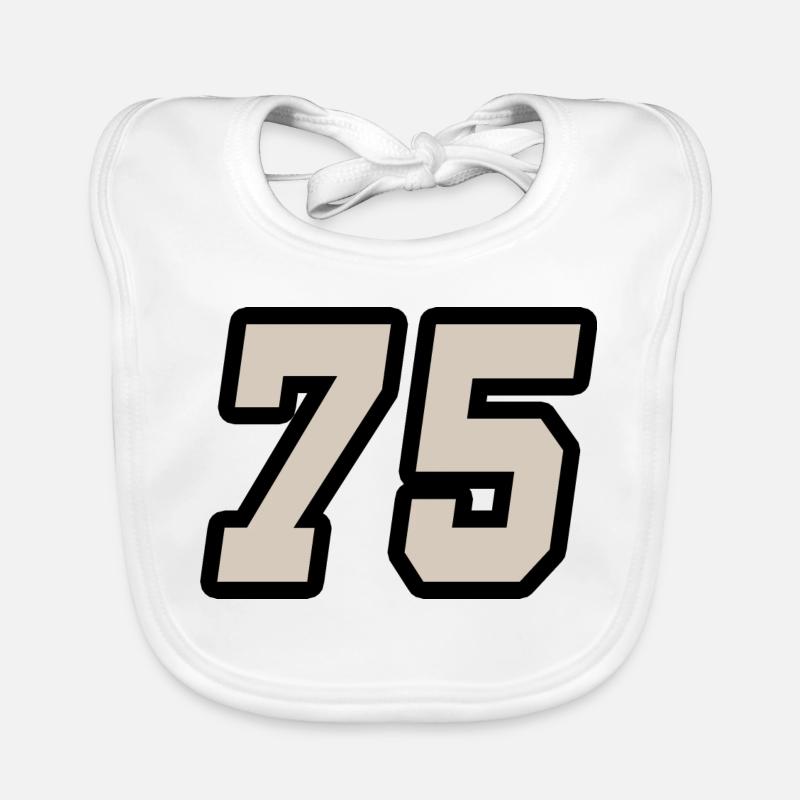 Nummer fünfundsiebzig 75 Baby Bio-Lätzchen