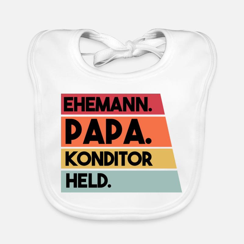 Ehemann Papa Konditor Held Baby Bio-Lätzchen
