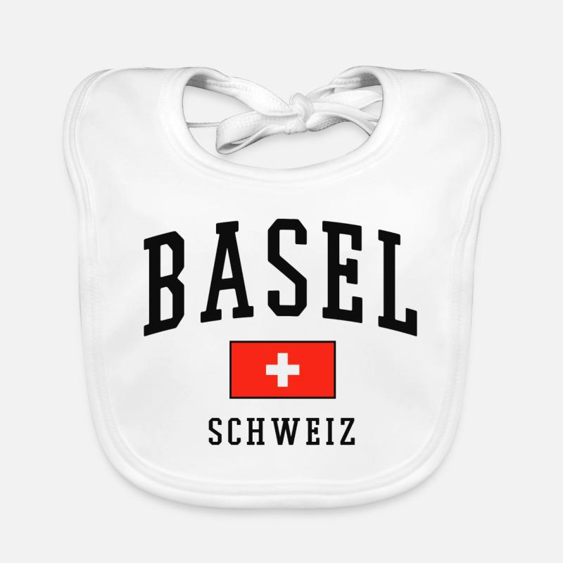 Bâle Drapeau suisse Bavoir bio Bébé