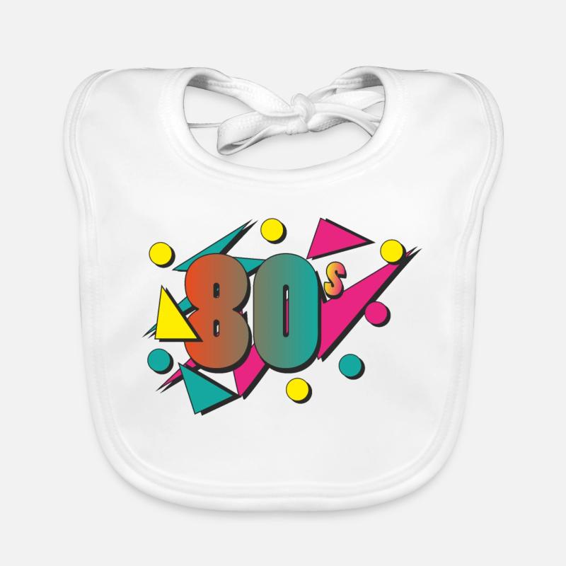 Les années 80 - Bavoir bio Bébé - blanc