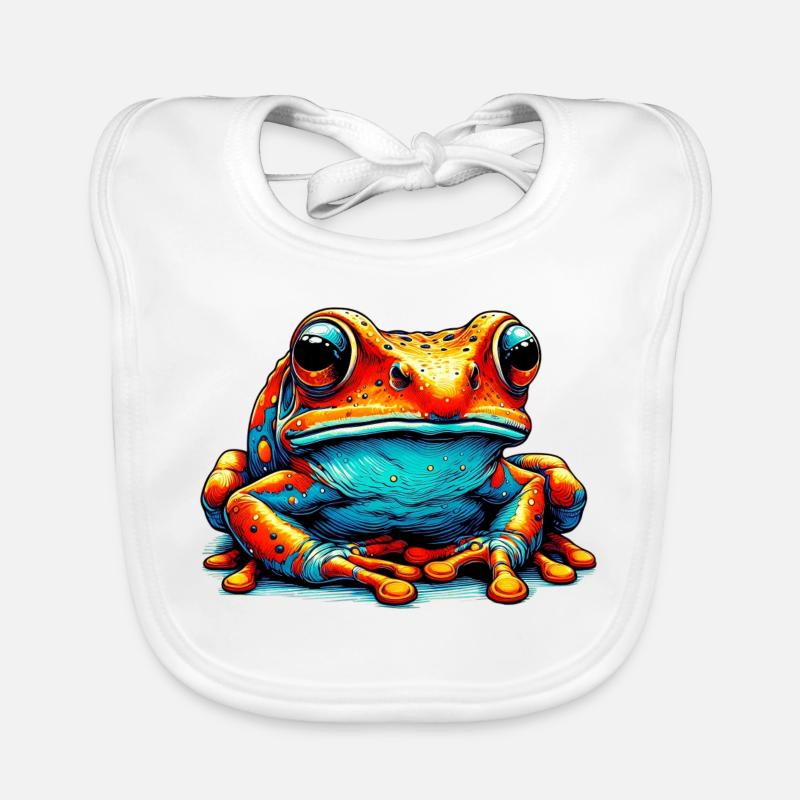 Frosch - Baby Bio-Lätzchen - Weiß