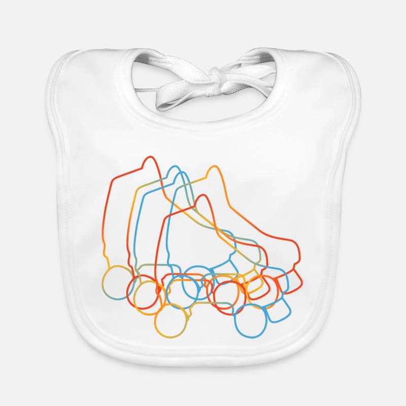 Retro Roller Skates Organic Baby Bibs
