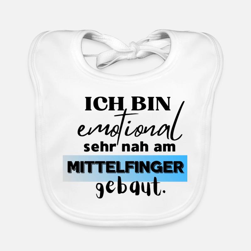 Ich bin emotional sehr nah am Mittelfinger gebaut Baby Bio-Lätzchen