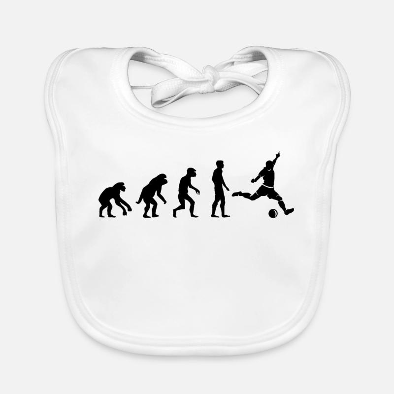 Fußball Evolution Affe lustige Designs Fan Verein Baby Bio-Lätzchen