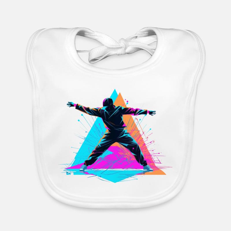 Breakdance Couleurs Rétro Bavoir bio Bébé
