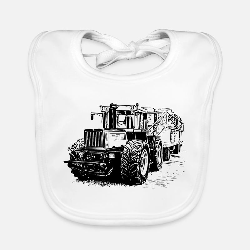 Alter MB trac 1300 TRAKTOR mit Strohanhänger Baby Bio-Lätzchen