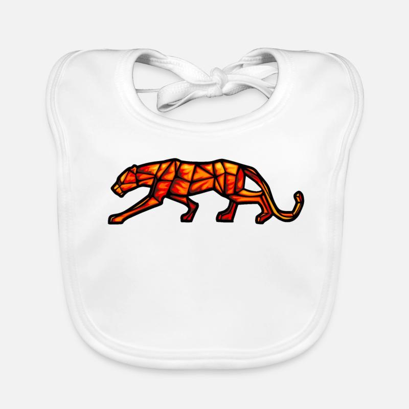 panther fire geometric design Organic Baby Bibs