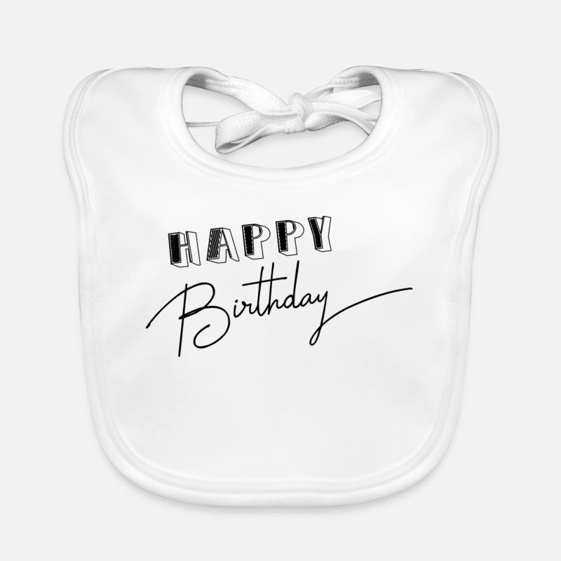 HAPPY BIRTHDAY - Bavoir bio Bébé - blanc