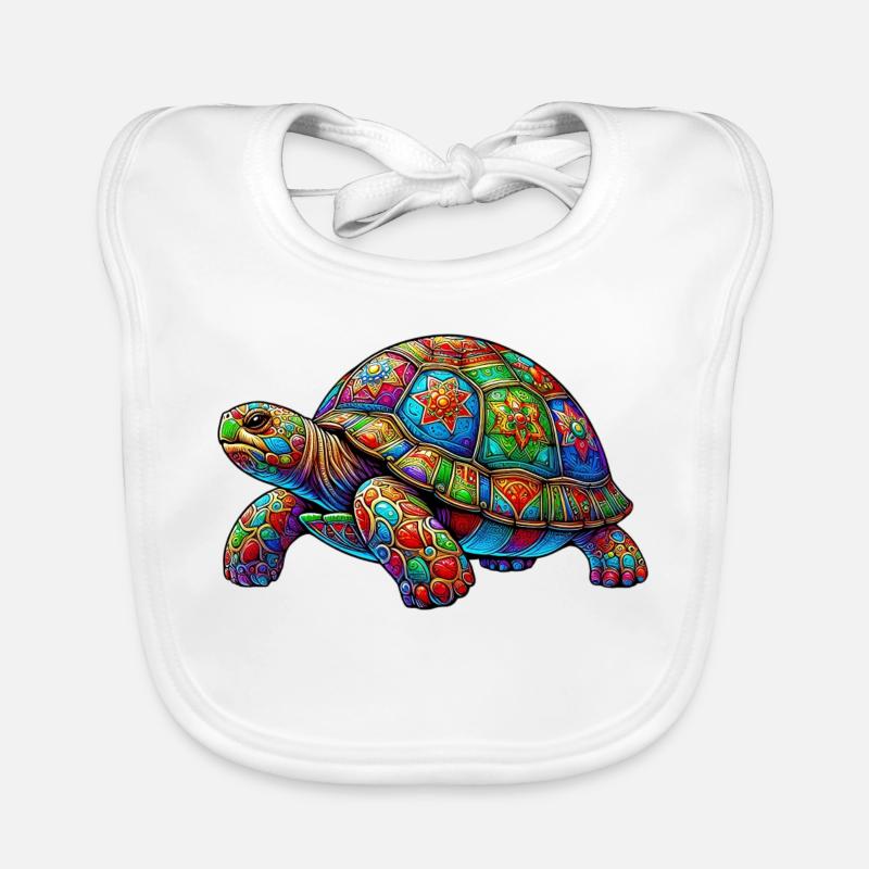 Schildkröte - Baby Bio-Lätzchen - Weiß