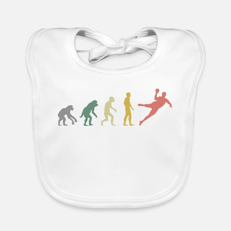 retro evolution handball Symbol Farben Sport Logo Baby Bio-Lätzchen