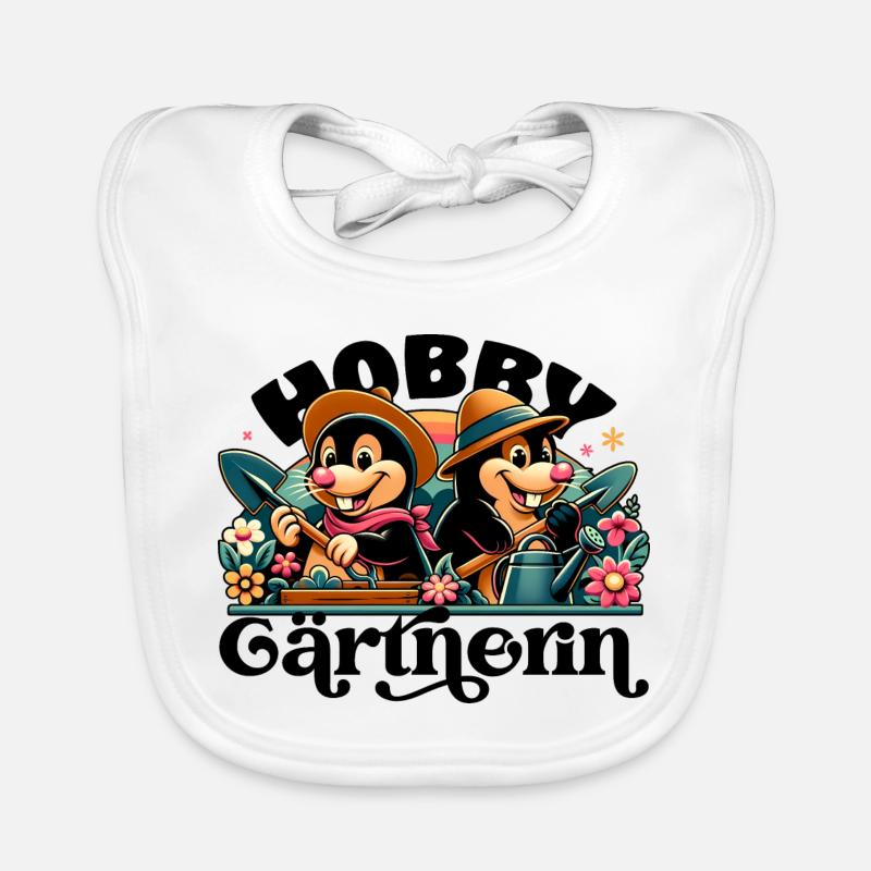 Hobby Gärtnerin Maulwürfe Maulwurf Gärtnern Garten Baby Bio-Lätzchen