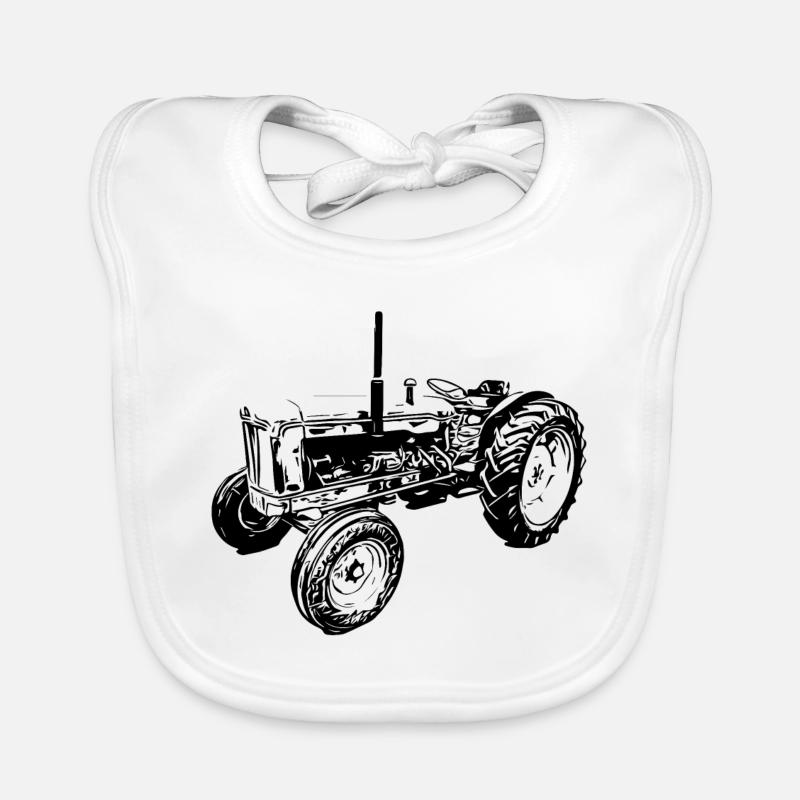 Super Major 6 Traktor - Baby Bio-Lätzchen - Weiß