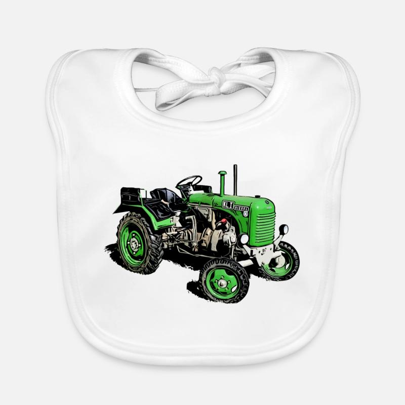 Traktor Steyr Typ 80 - Baby Bio-Lätzchen - Weiß
