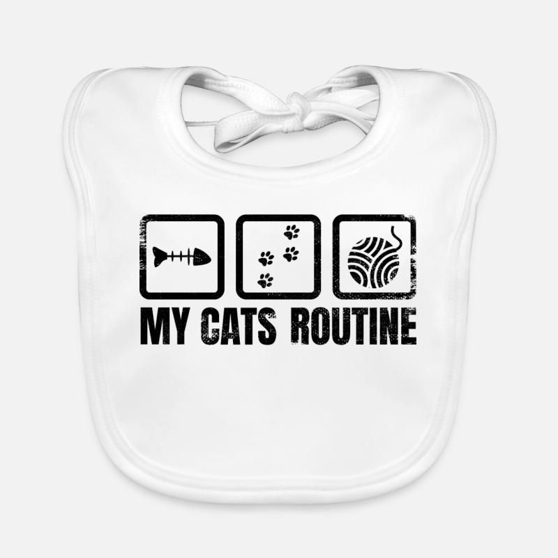 Cat Daily Routine Organic Baby Bibs