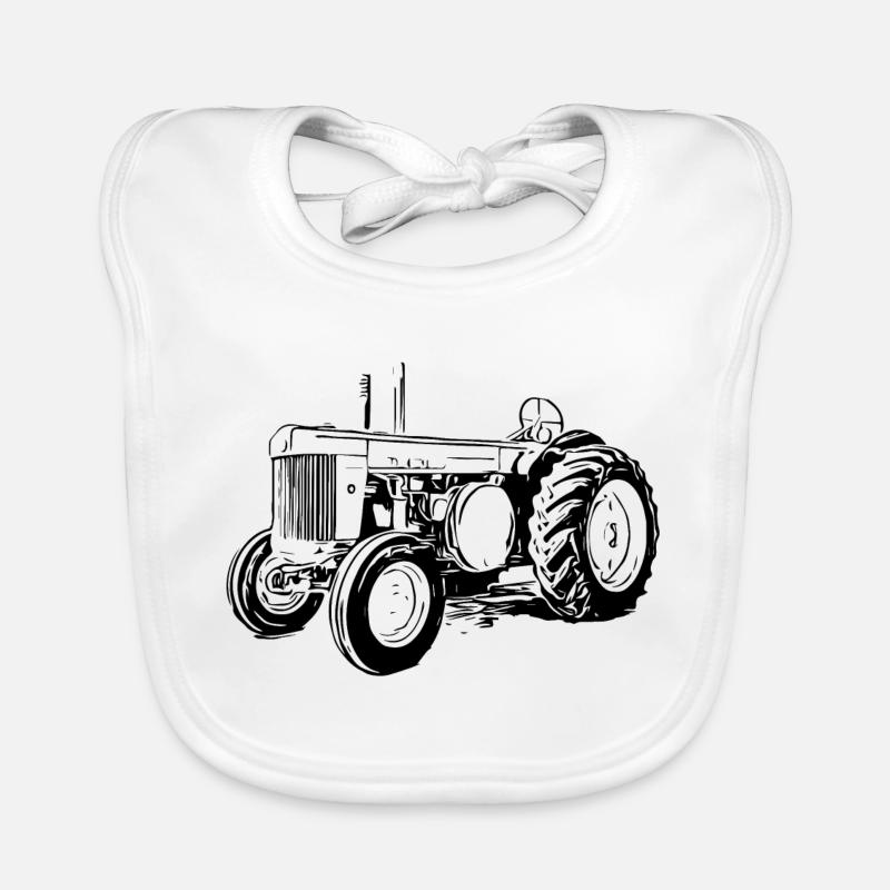 Model R Traktor - Baby Bio-Lätzchen - Weiß