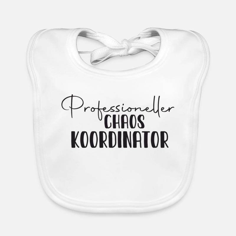 Professioneller Chaoskoordinator - Baby Bio-Lätzchen - Weiß